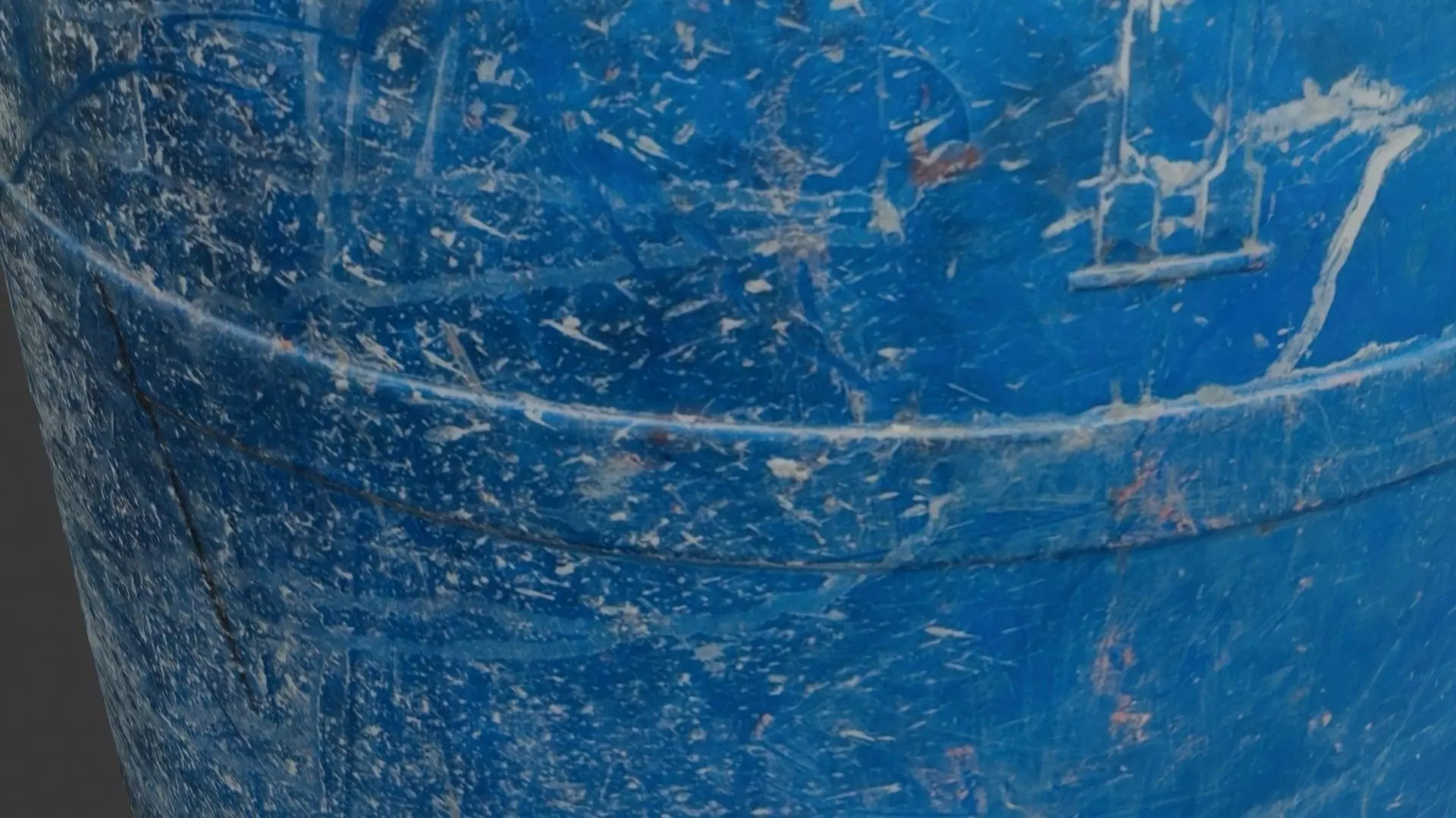 Dirty Plastic Barrel Scan Low-poly 3D model_2