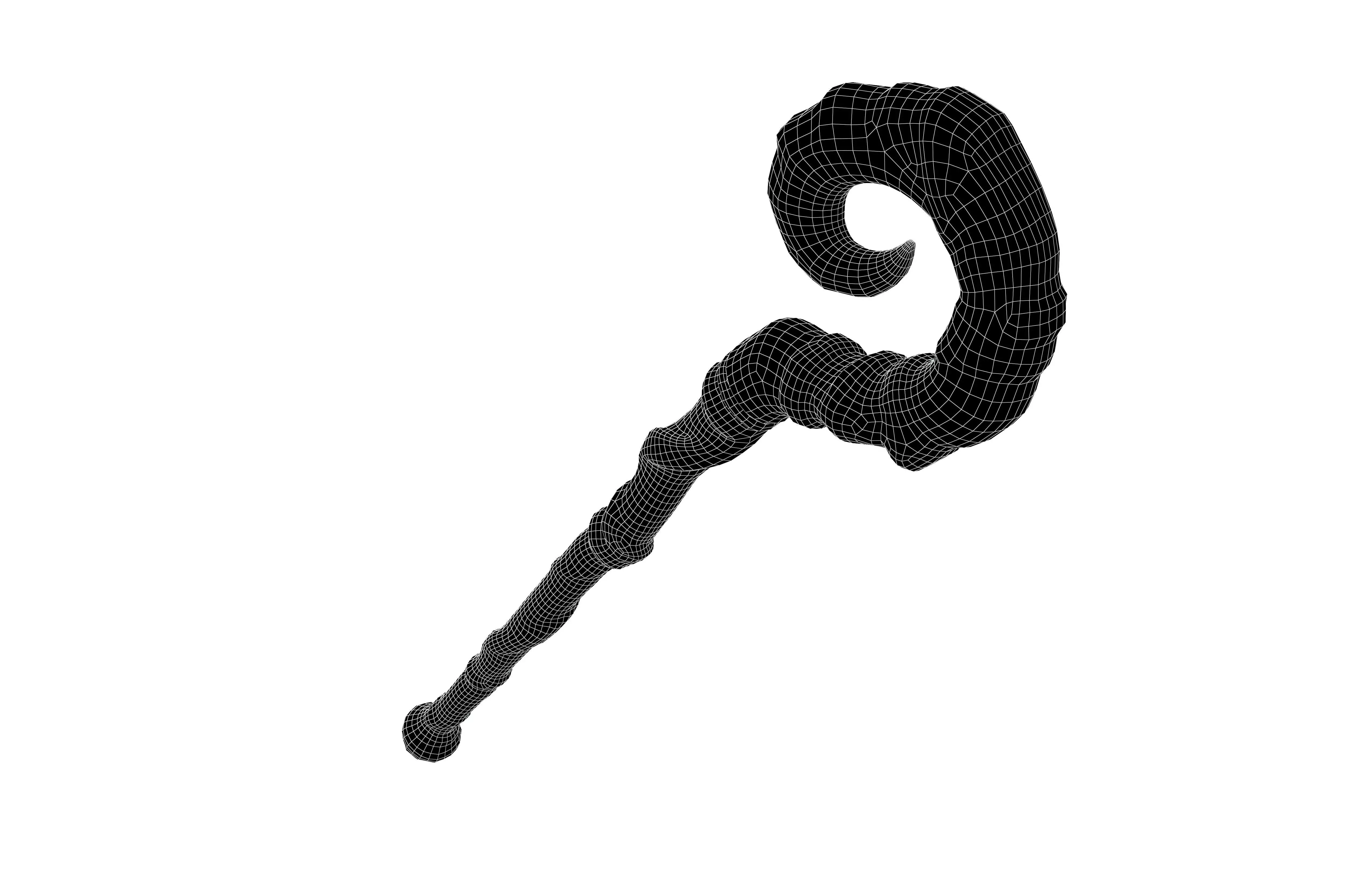 Magic Staff v1 001 Low-poly 3D model_6