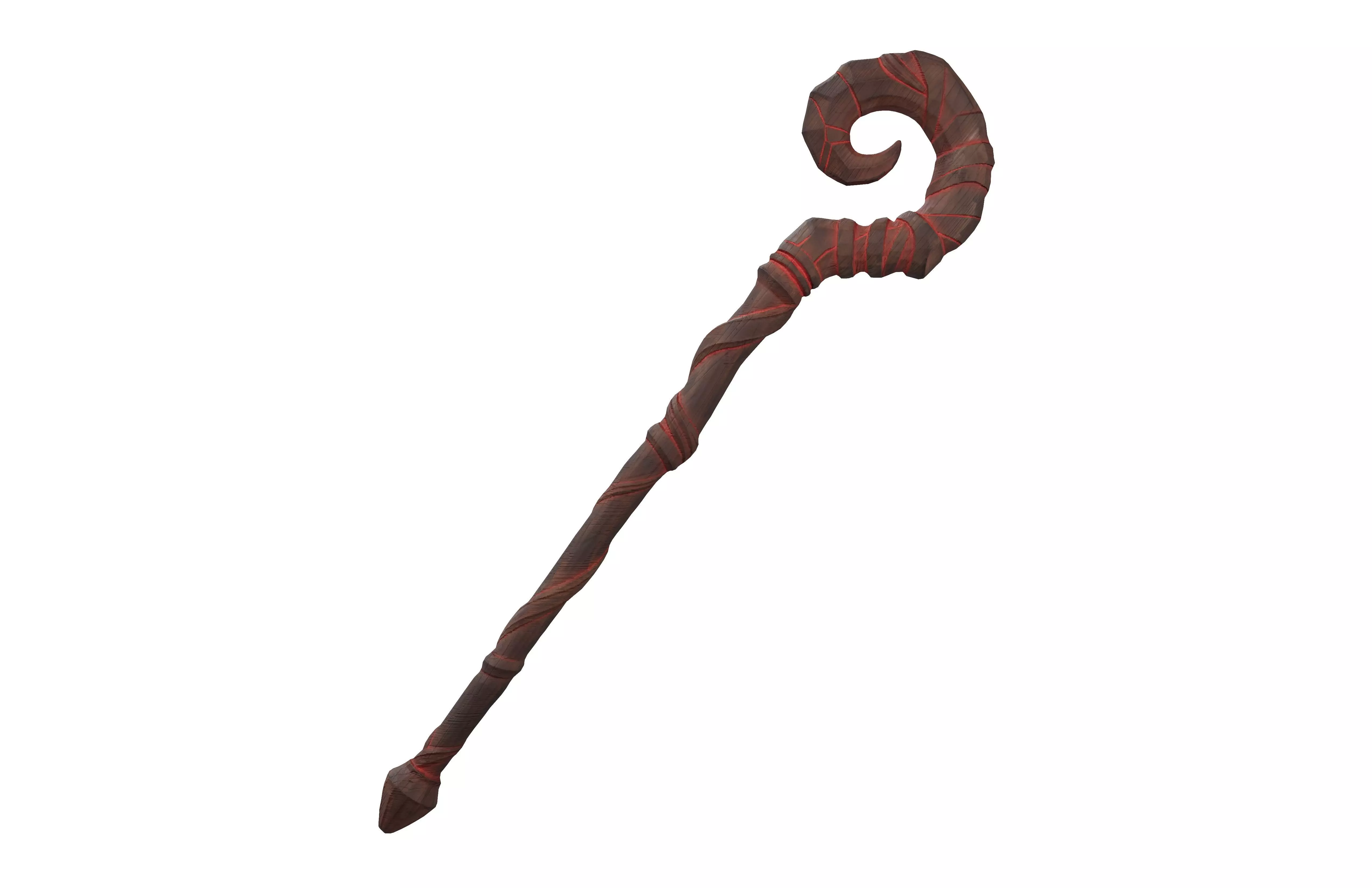 Magic Staff v1 001 Low-poly 3D model_1