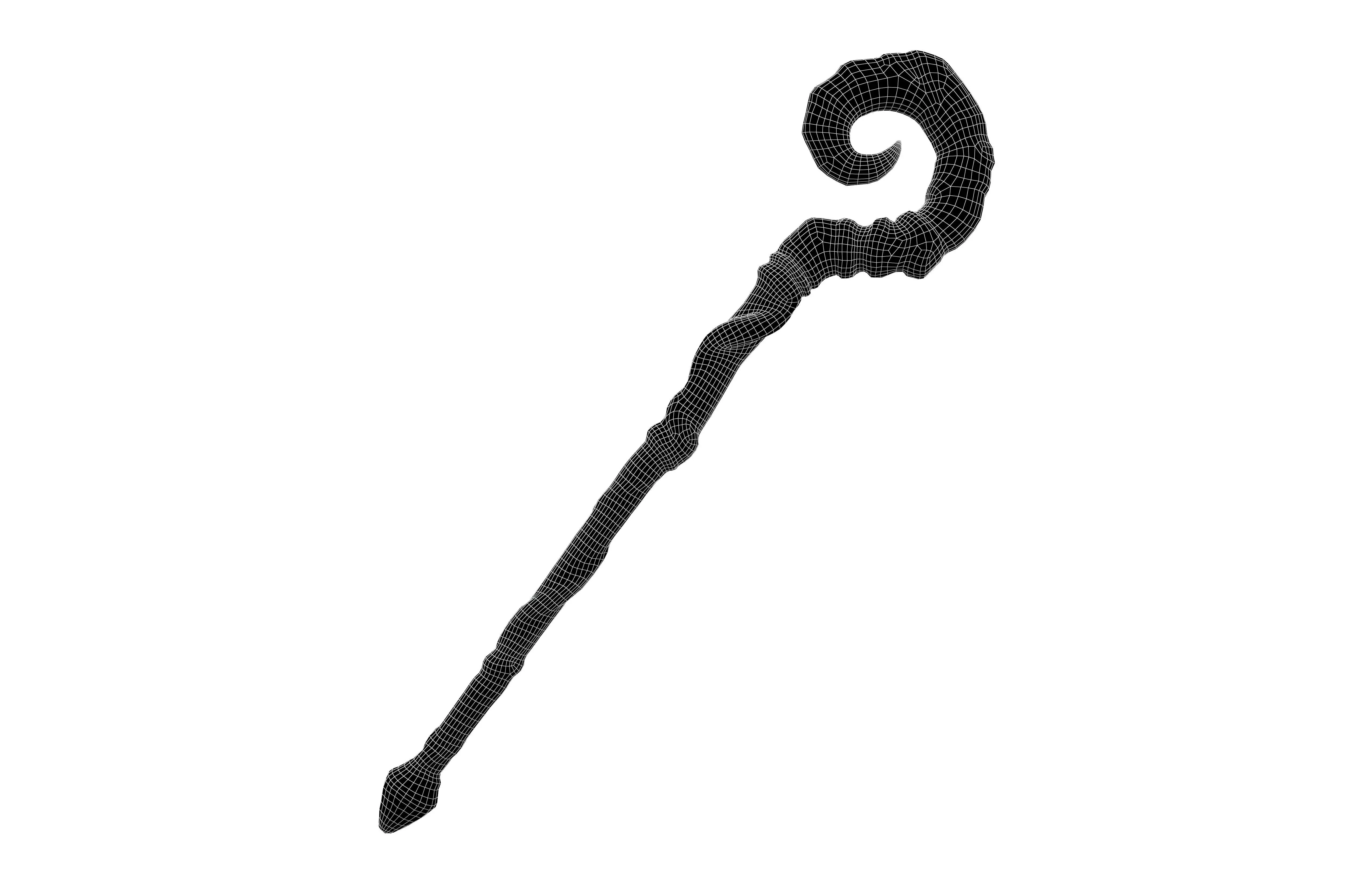 Magic Staff v1 001 Low-poly 3D model_5