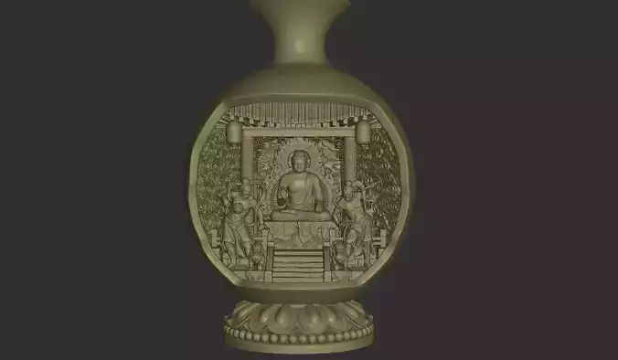 Ancient Buddha Altar Miniature Scene