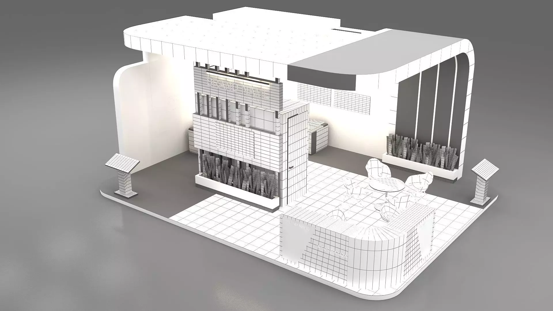 3d model modern exhibition 3D model_8