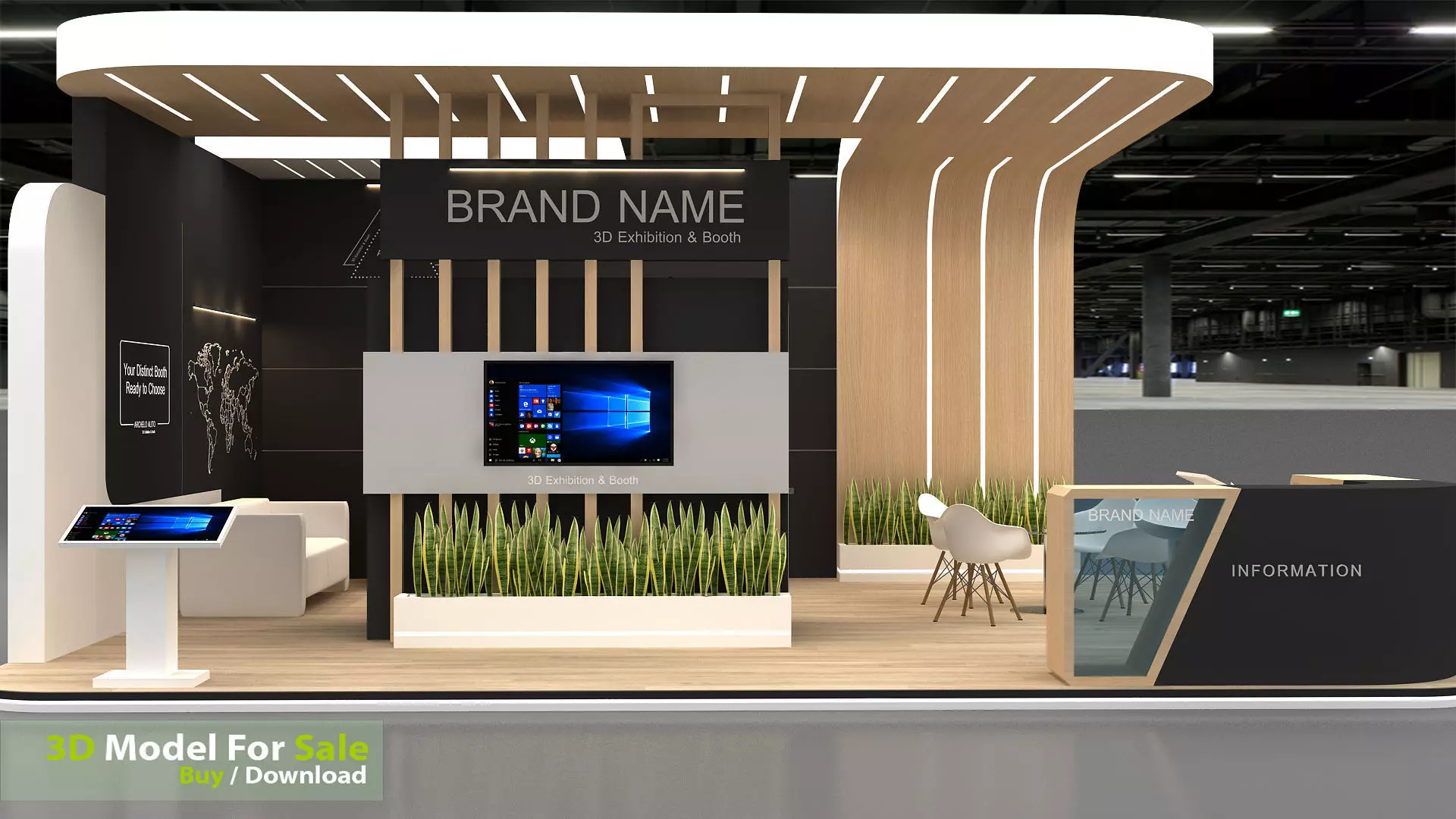 3d model modern exhibition 3D model_2