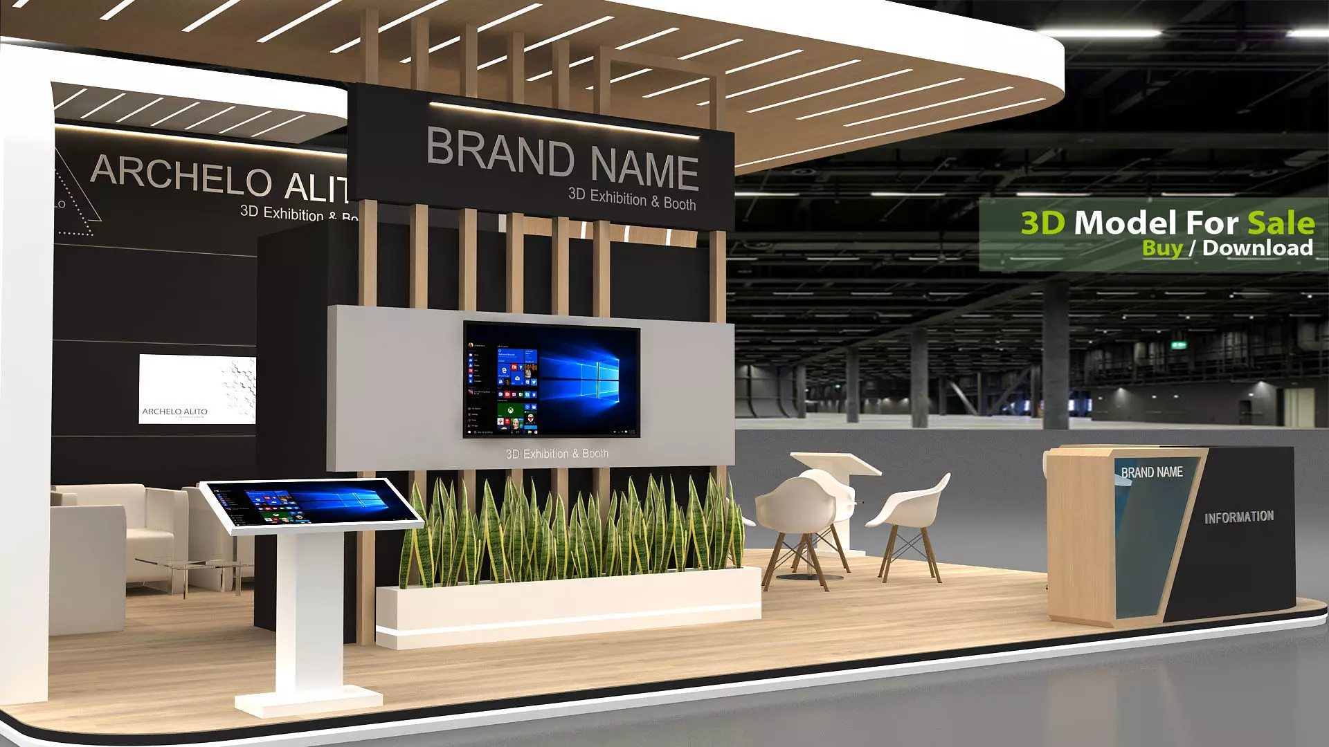 3d model modern exhibition 3D model_3