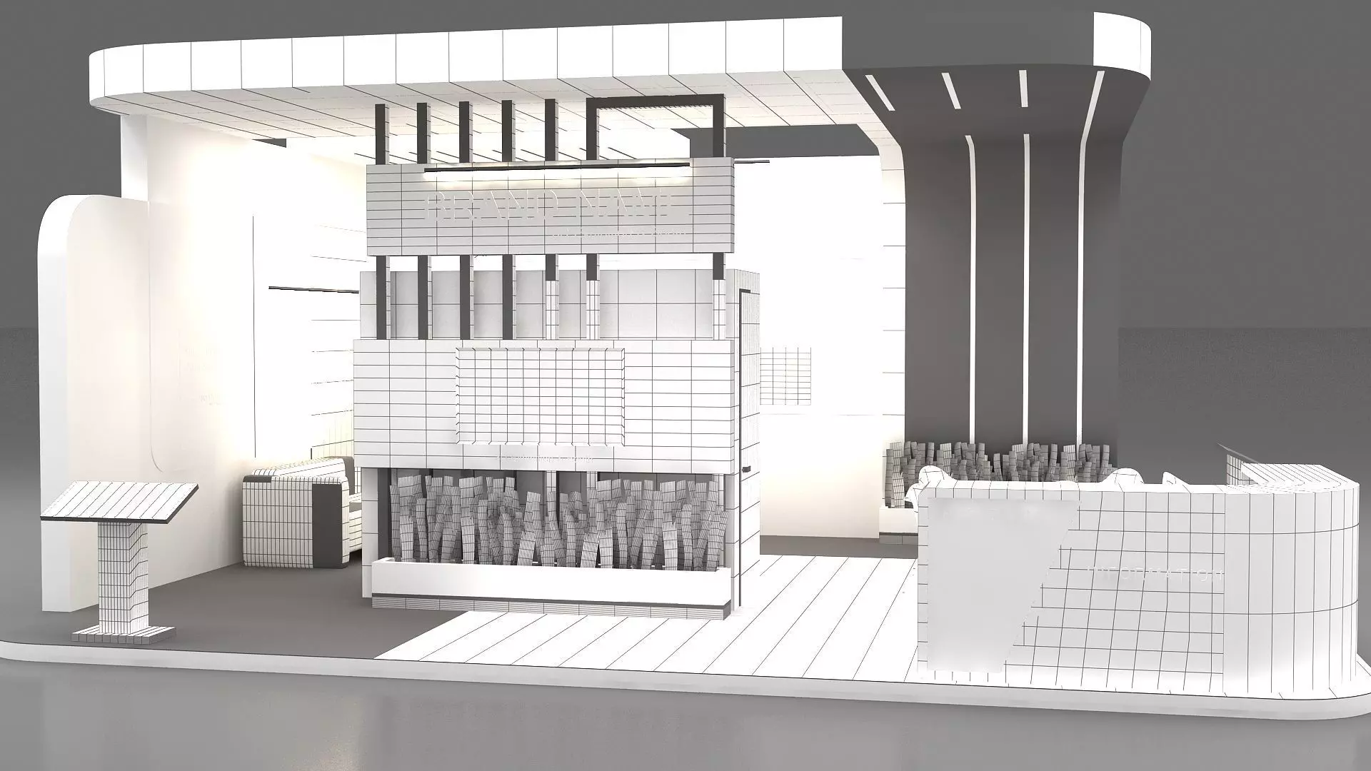 3d model modern exhibition 3D model_9