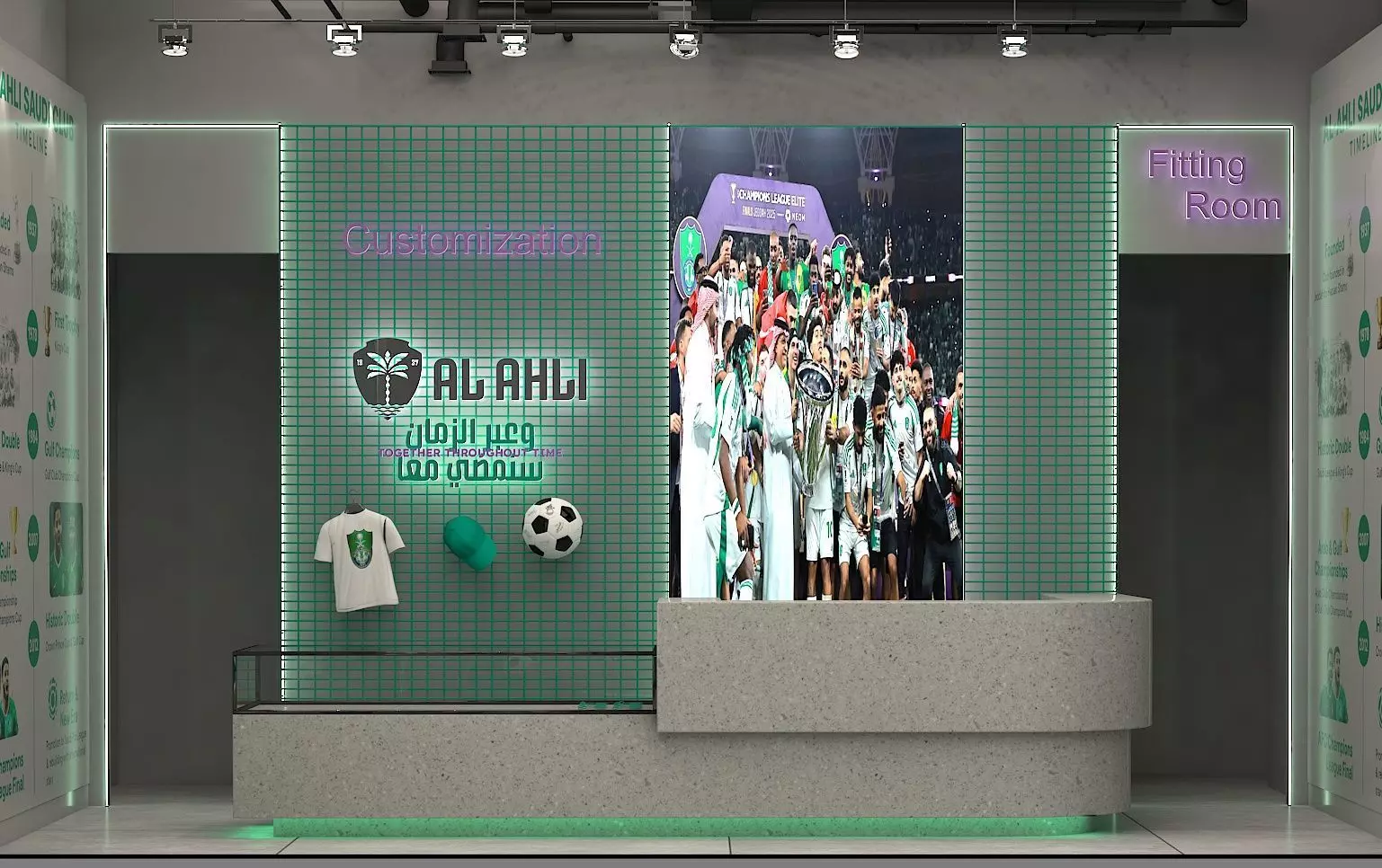 football club- retail shop 3D model_2