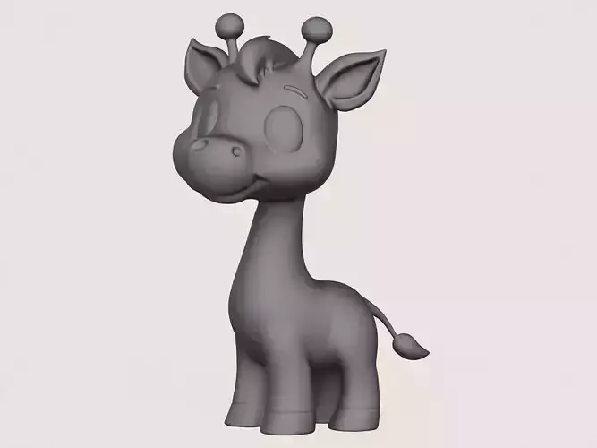 Cartoon Giraffe Print Ready 3D Model