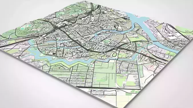 Cityscape Gdansk Poland 3D model 7