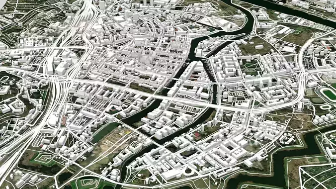 Cityscape Gdansk Poland 3D model 4