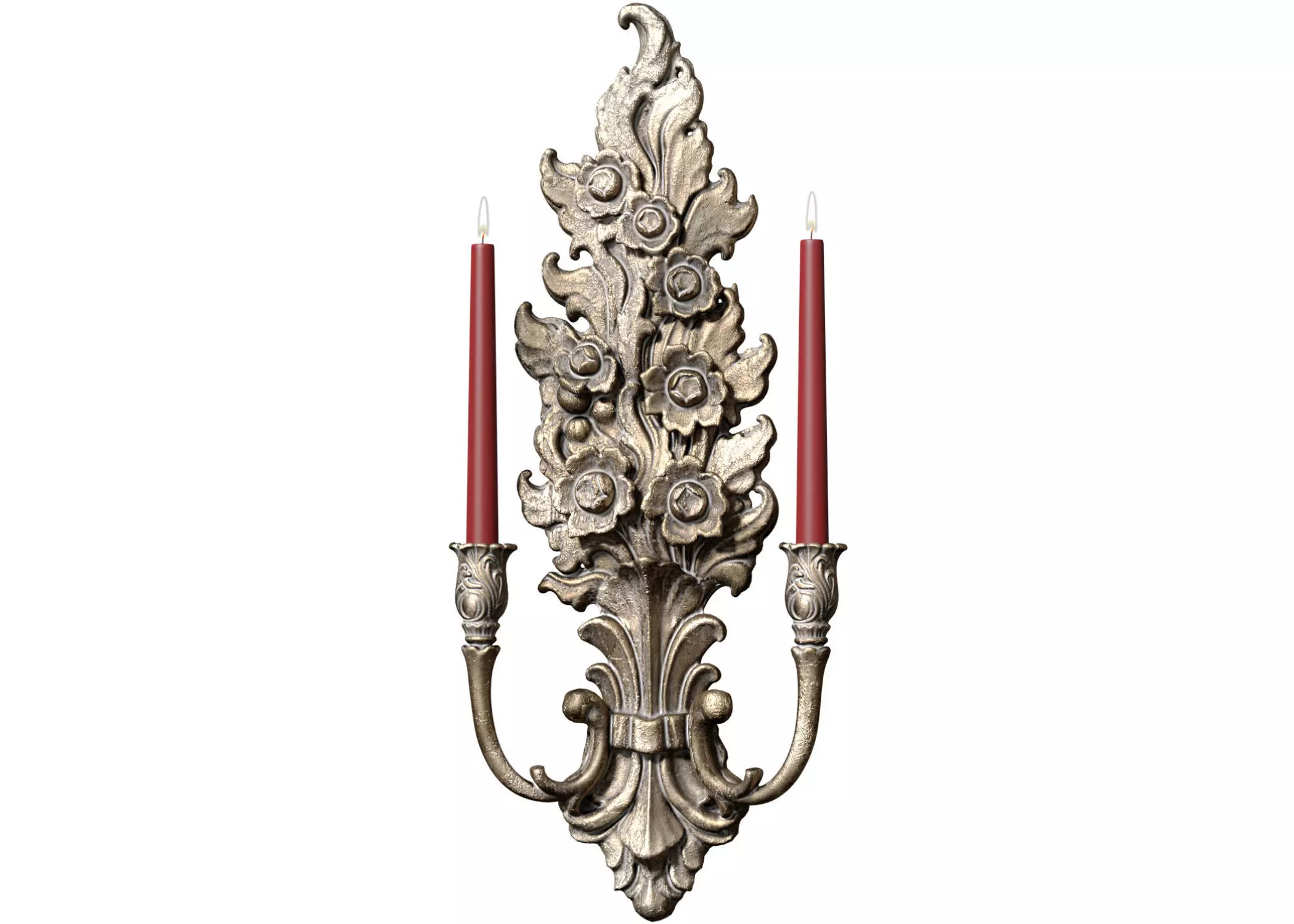 Antique Tall Sconce Classic Style Wall Lamp Sconce Candlestick 3D model