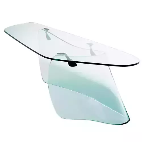 FIAMITALIA Graph curved glass desk by Xavier Lust