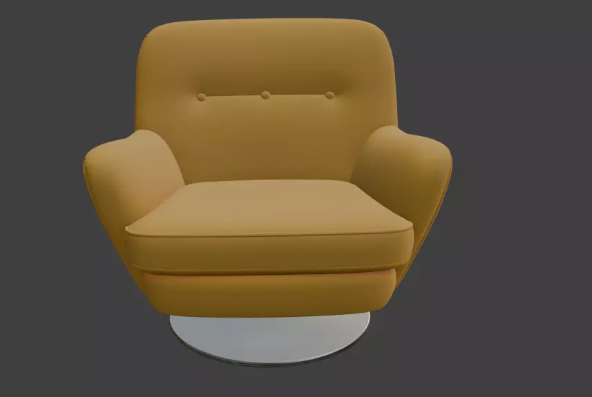 Modern Swivel Lounge Chair 3D Model 3D model_2