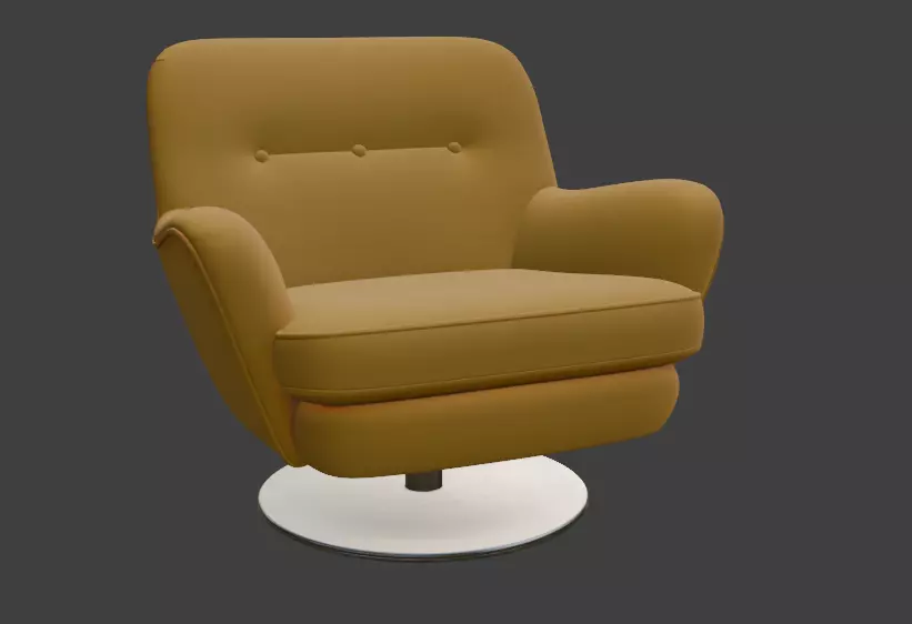 Modern Swivel Lounge Chair 3D Model 3D model_7