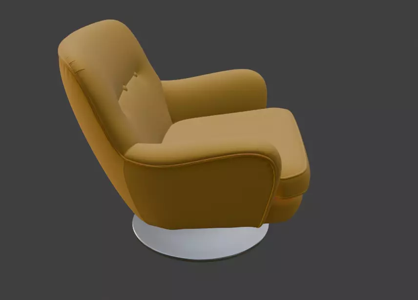 Modern Swivel Lounge Chair 3D Model 3D model_5