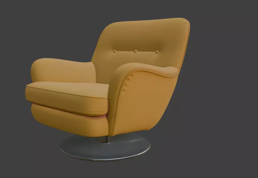 Modern Swivel Lounge Chair 3D Model 3D model_6