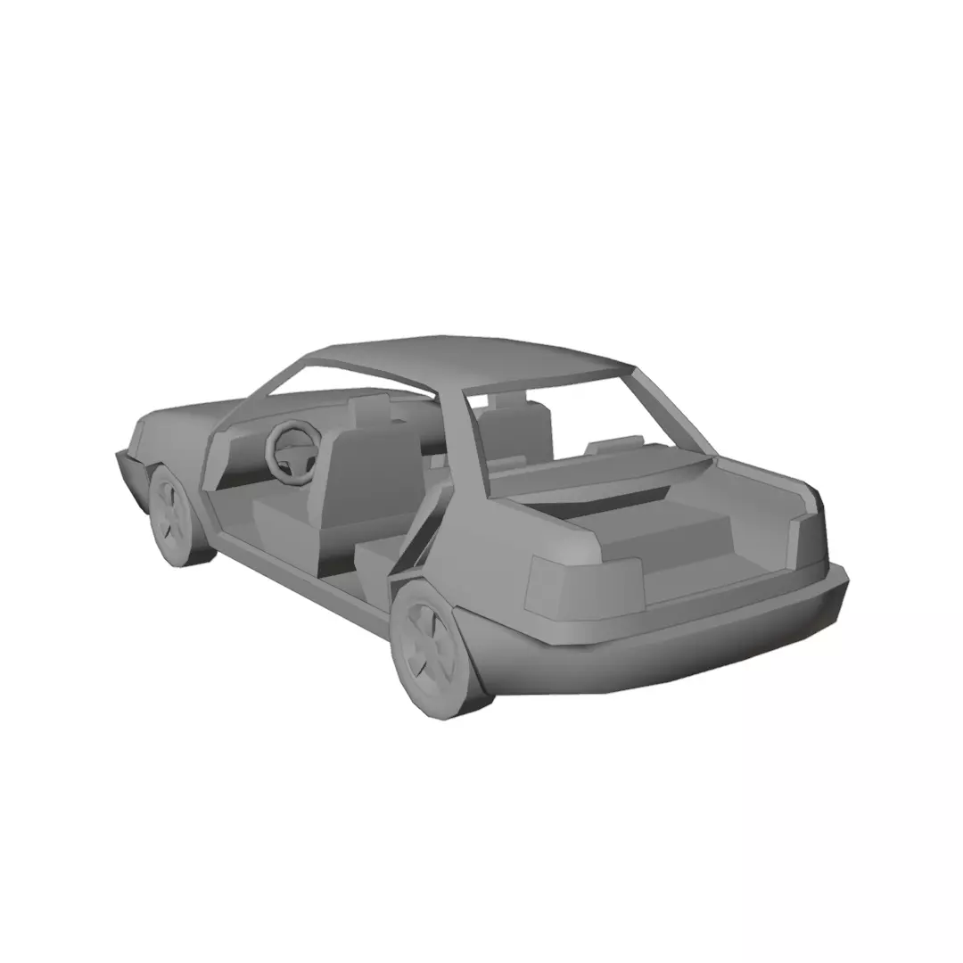 Simple Sedan Free 3D model_2