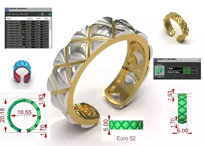 Two-tone Gold stl 3dm Ring for Women Model gr0152