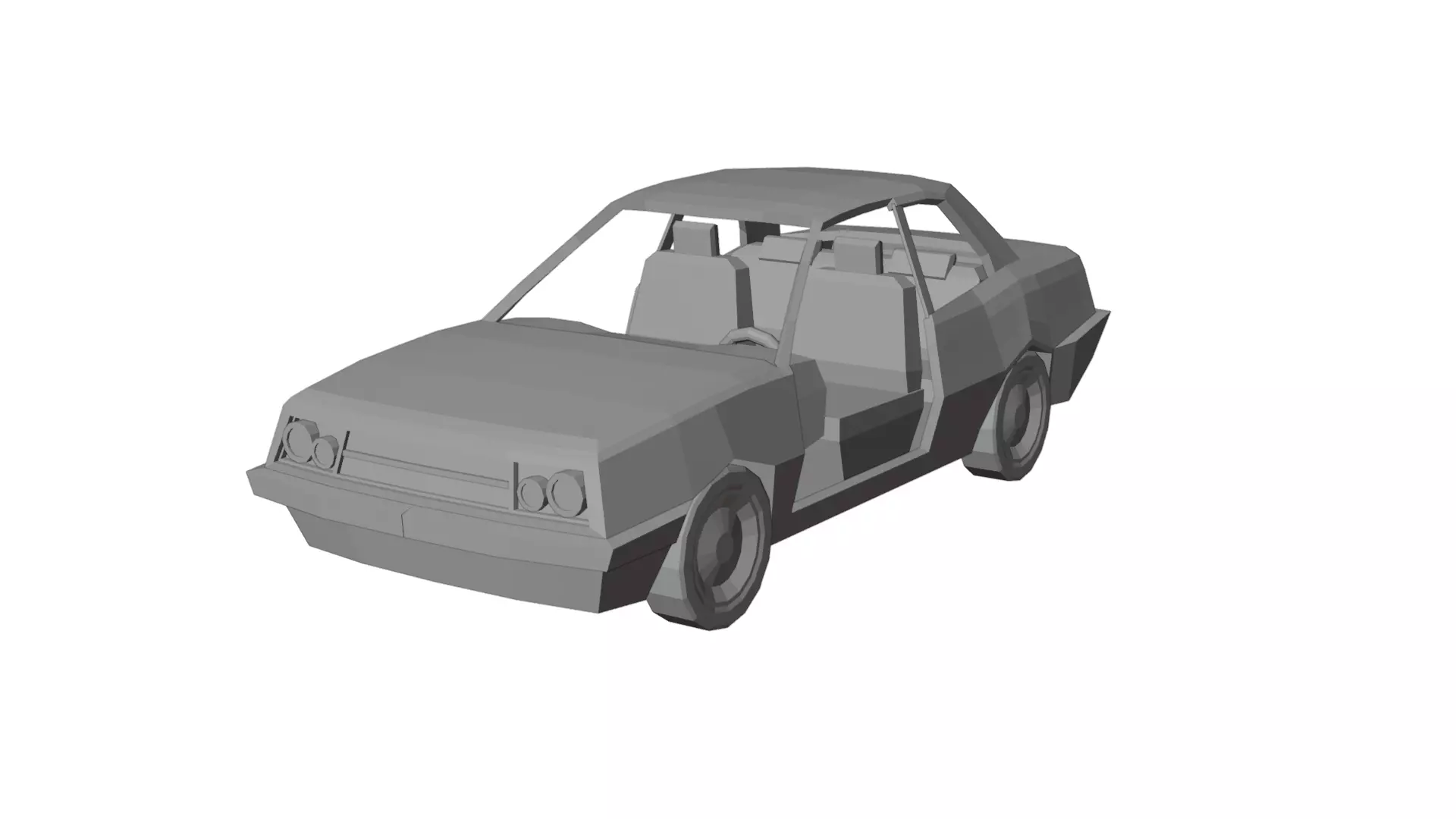 Simple Sedan2 Free 3D model_3