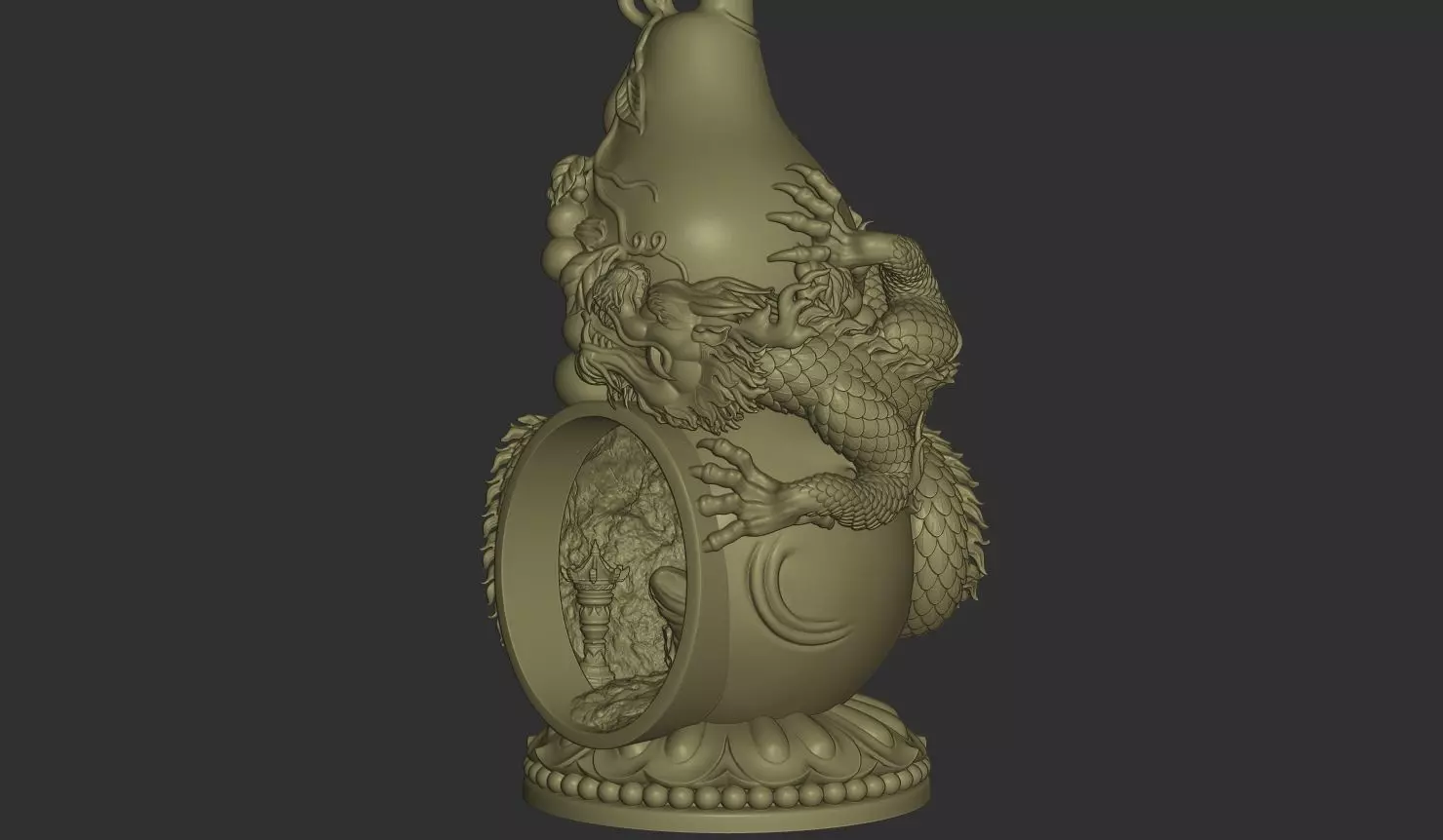 Arhat Sacred Gourd Altar Scene 3D print model_1