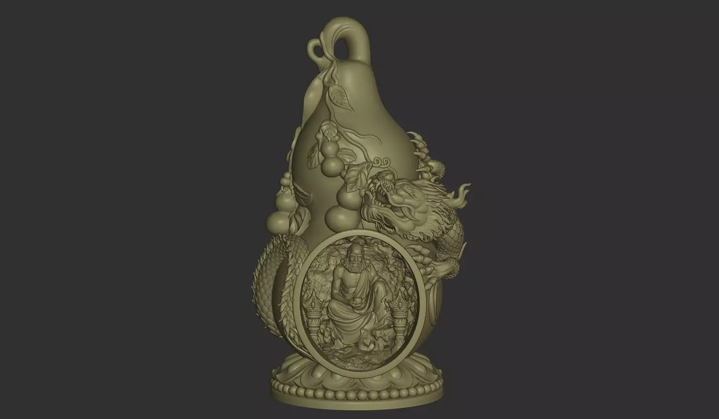Arhat Sacred Gourd Altar Scene 3D print model_0