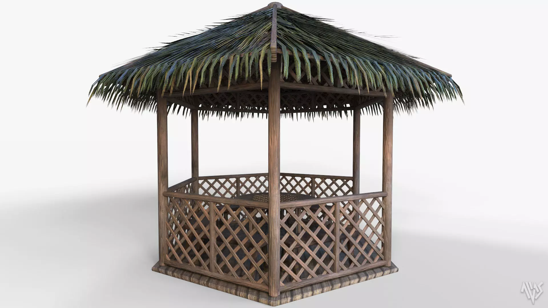 Tiki Hut Low-poly 3D model_2