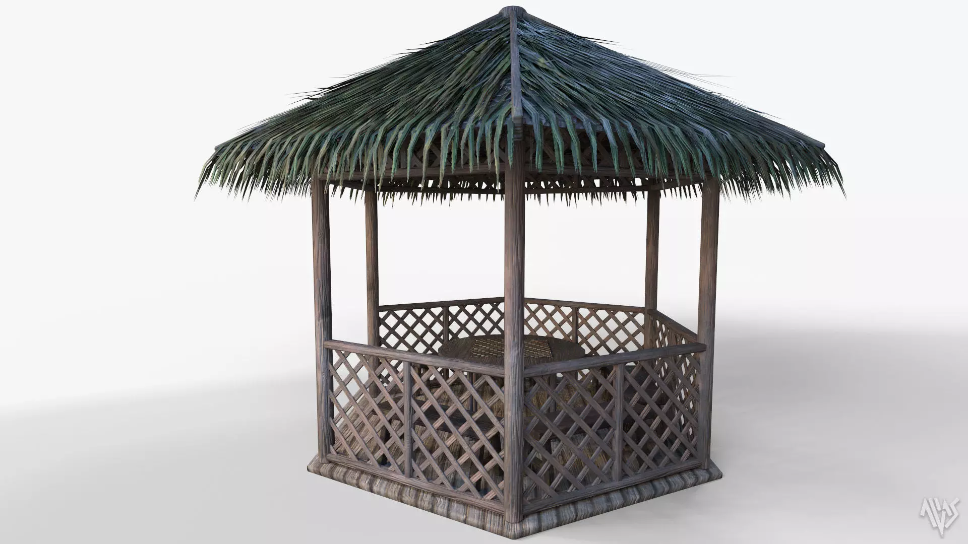 Tiki Hut Low-poly 3D model_3