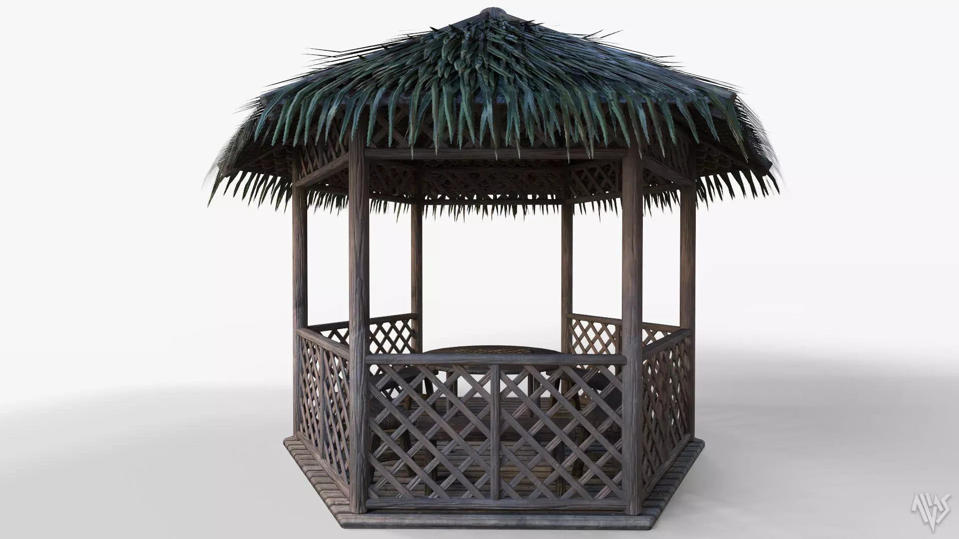 Tiki Hut Low-poly 3D model_4