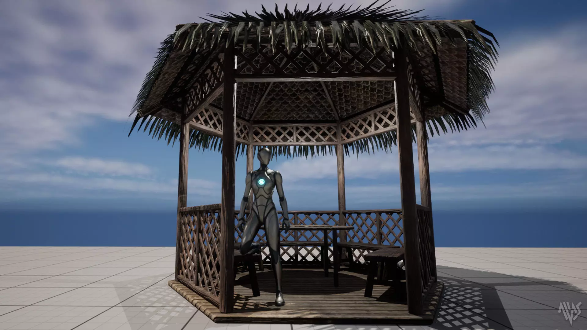 Tiki Hut Low-poly 3D model_6