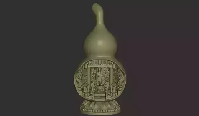 Miniature Bodhisattva Shrine Inside Gourd