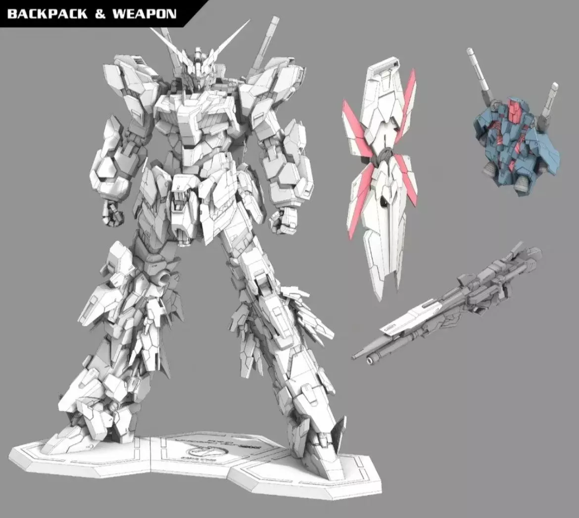 Mobile Suit Gundam Unicorn 3D Printing STL Data File Material 3D print model_2