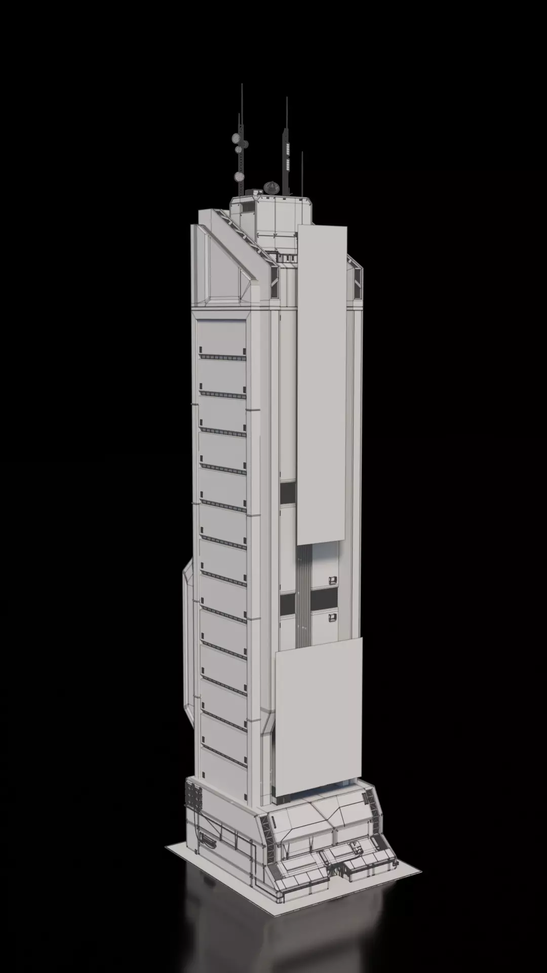 Cyberpunk building 3 3D model_3