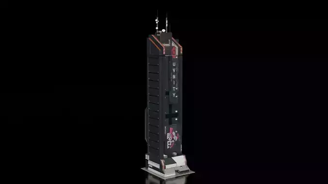 Cyberpunk building 3