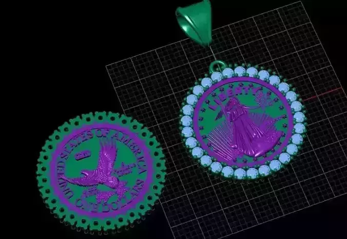 Lady Liberty Diamond is a breathtaking 3D print model