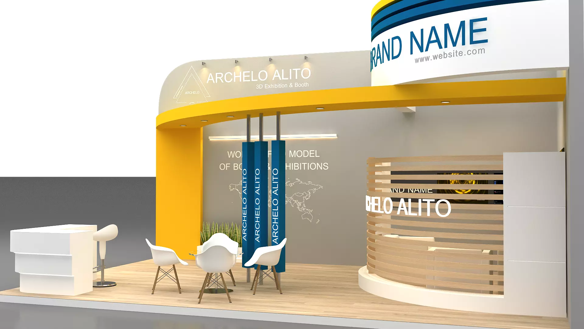 Exhibition booth 3D Model Low-poly 3D model_4