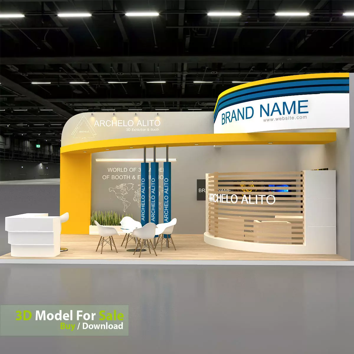 Exhibition booth 3D Model Low-poly 3D model_7