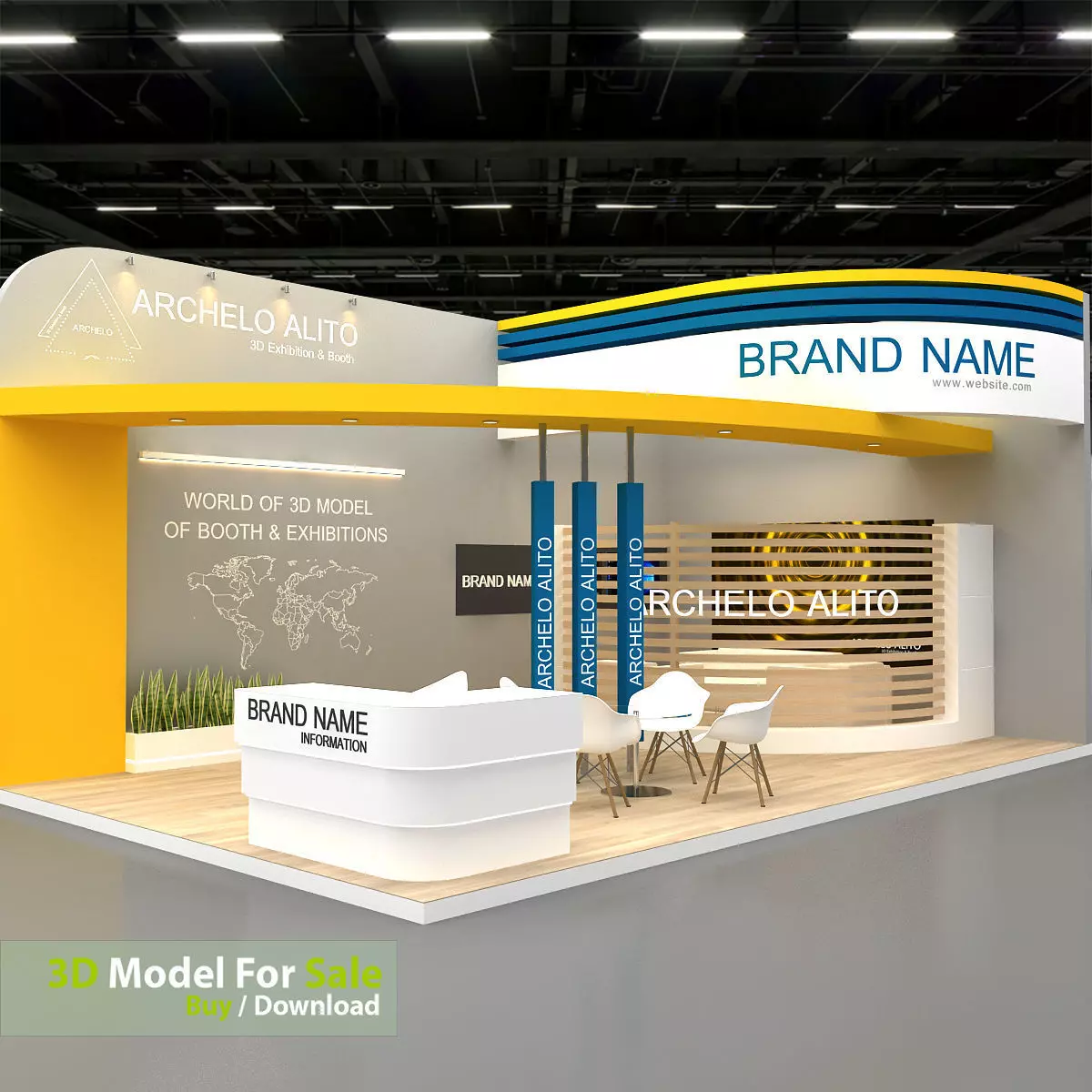 Exhibition booth 3D Model Low-poly 3D model_6