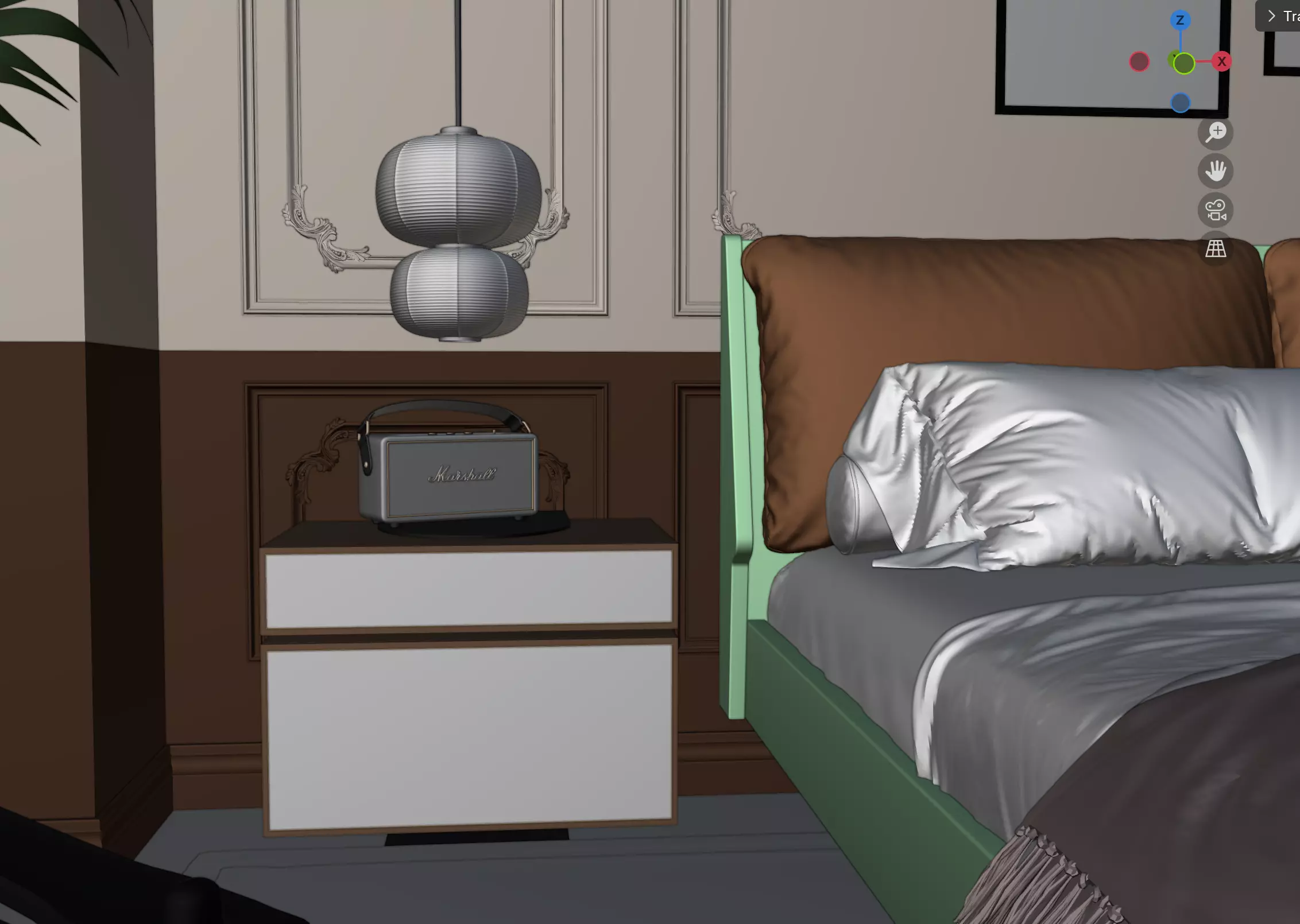 Room Interior 3D Model Blender Setup Textured Low-poly 3D model_4