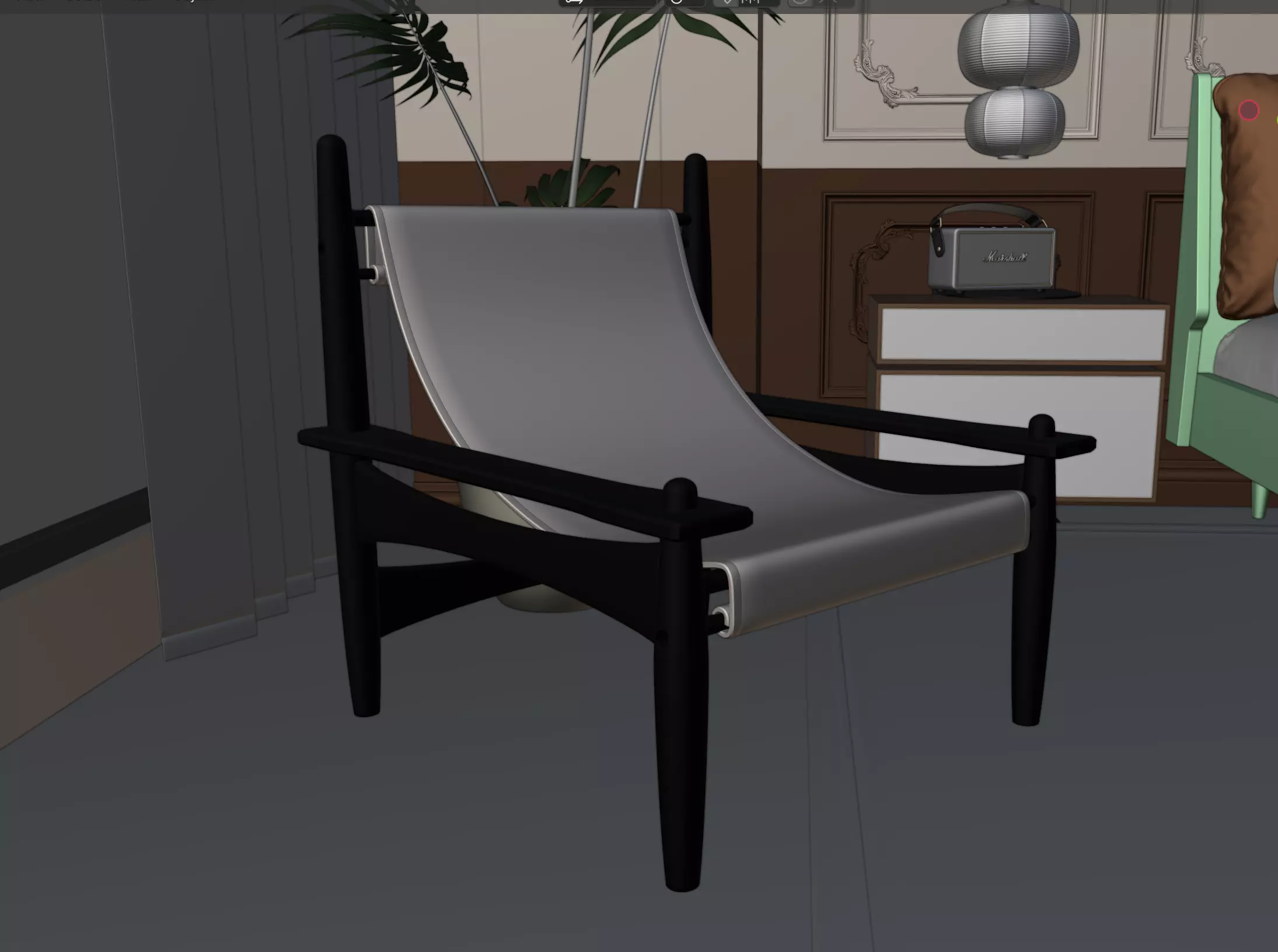 Room Interior 3D Model Blender Setup Textured Low-poly 3D model_5