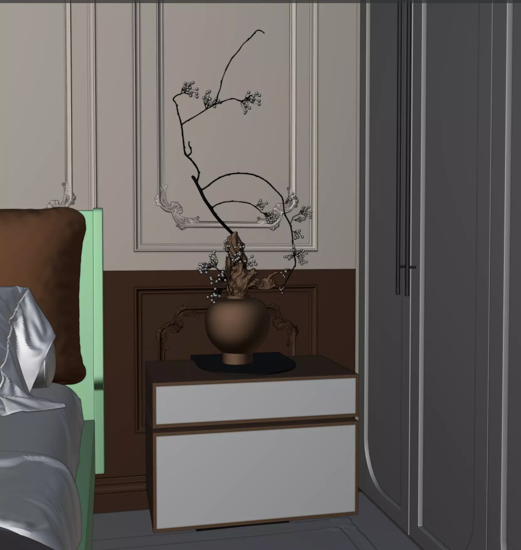 Room Interior 3D Model Blender Setup Textured Low-poly 3D model_6