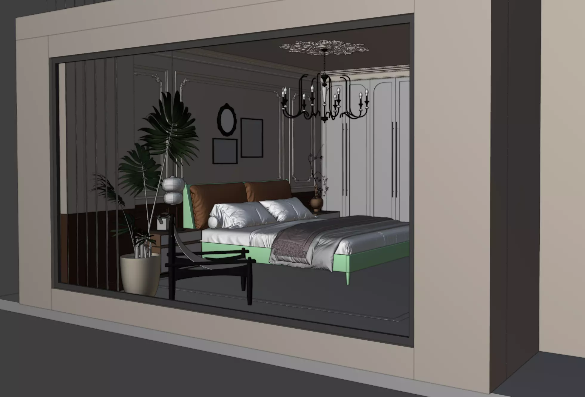 Room Interior 3D Model Blender Setup Textured Low-poly 3D model_8