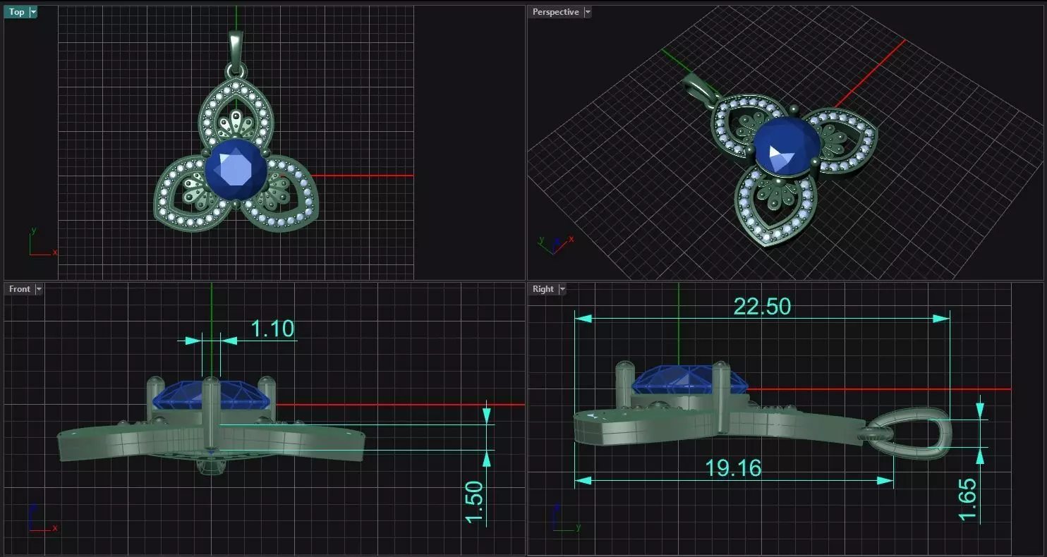 Pendant Lovesom flower 3D print model_4