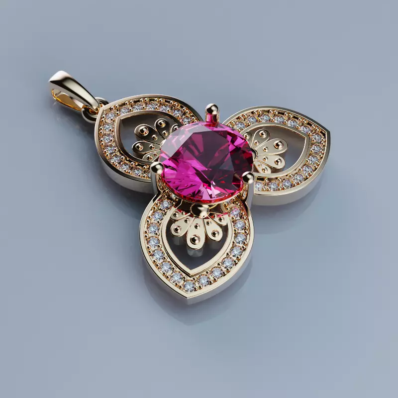 Pendant Lovesom flower 3D print model_2