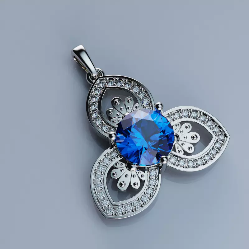 Pendant Lovesom flower 3D print model_0