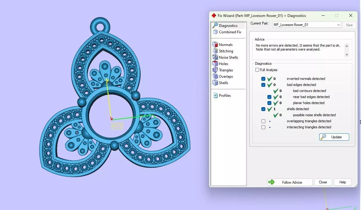 Pendant Lovesom flower 3D print model_7