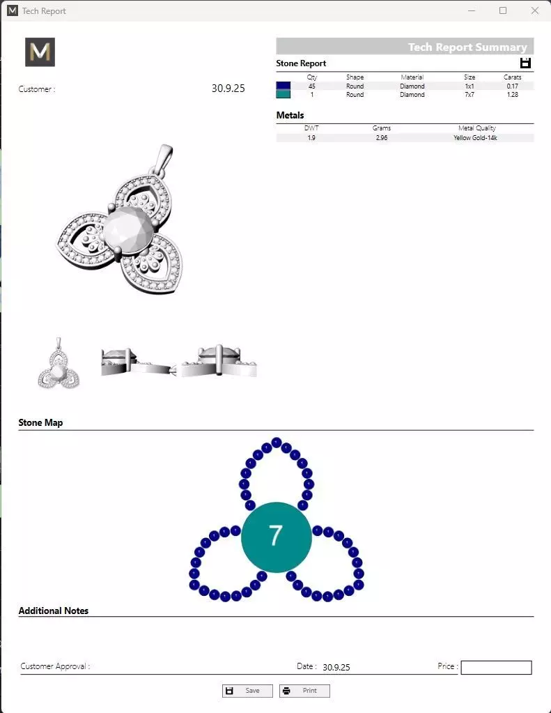 Pendant Lovesom flower 3D print model_5