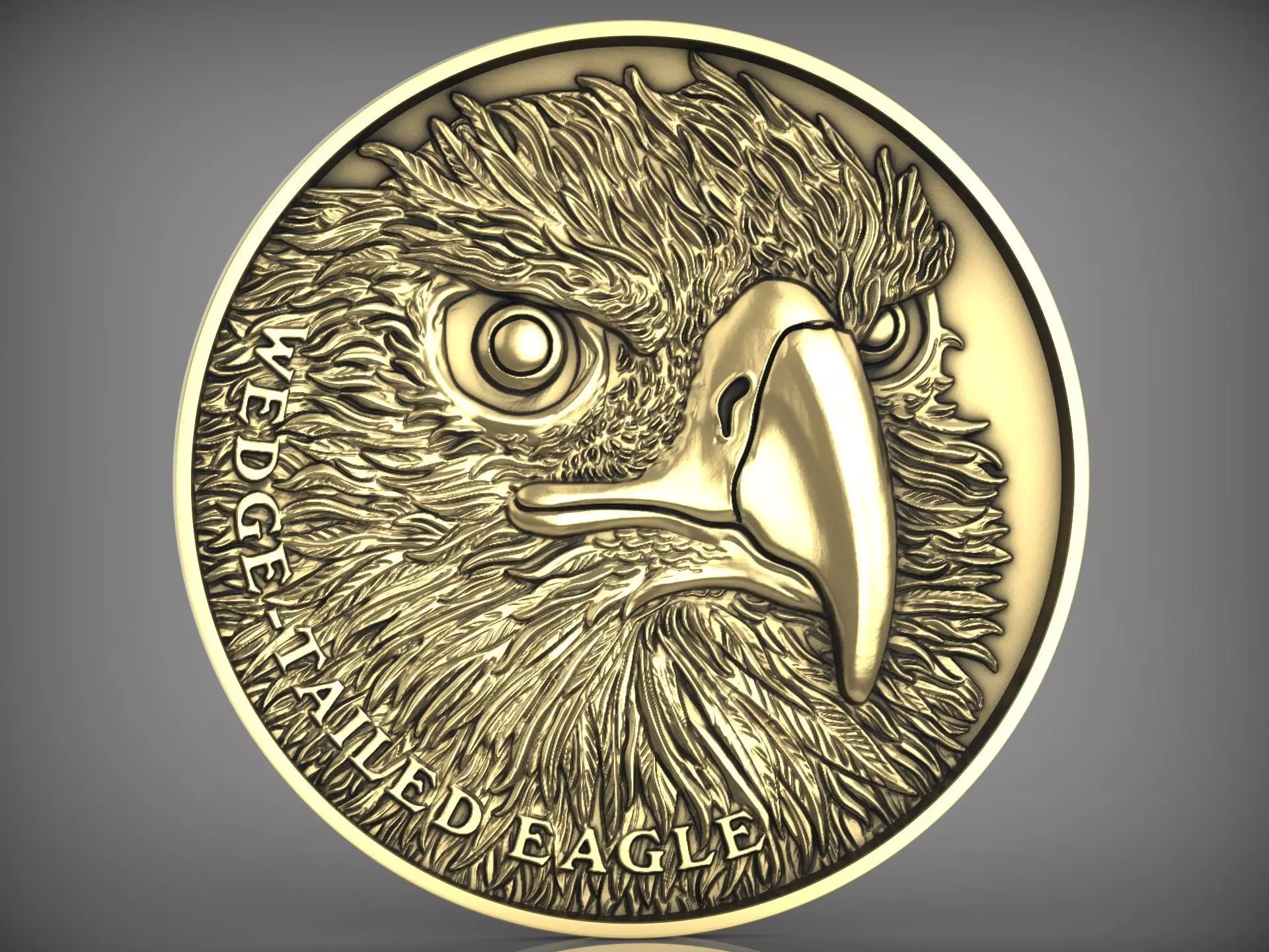 1 eagle coin CNC Relief Model 3D print model
