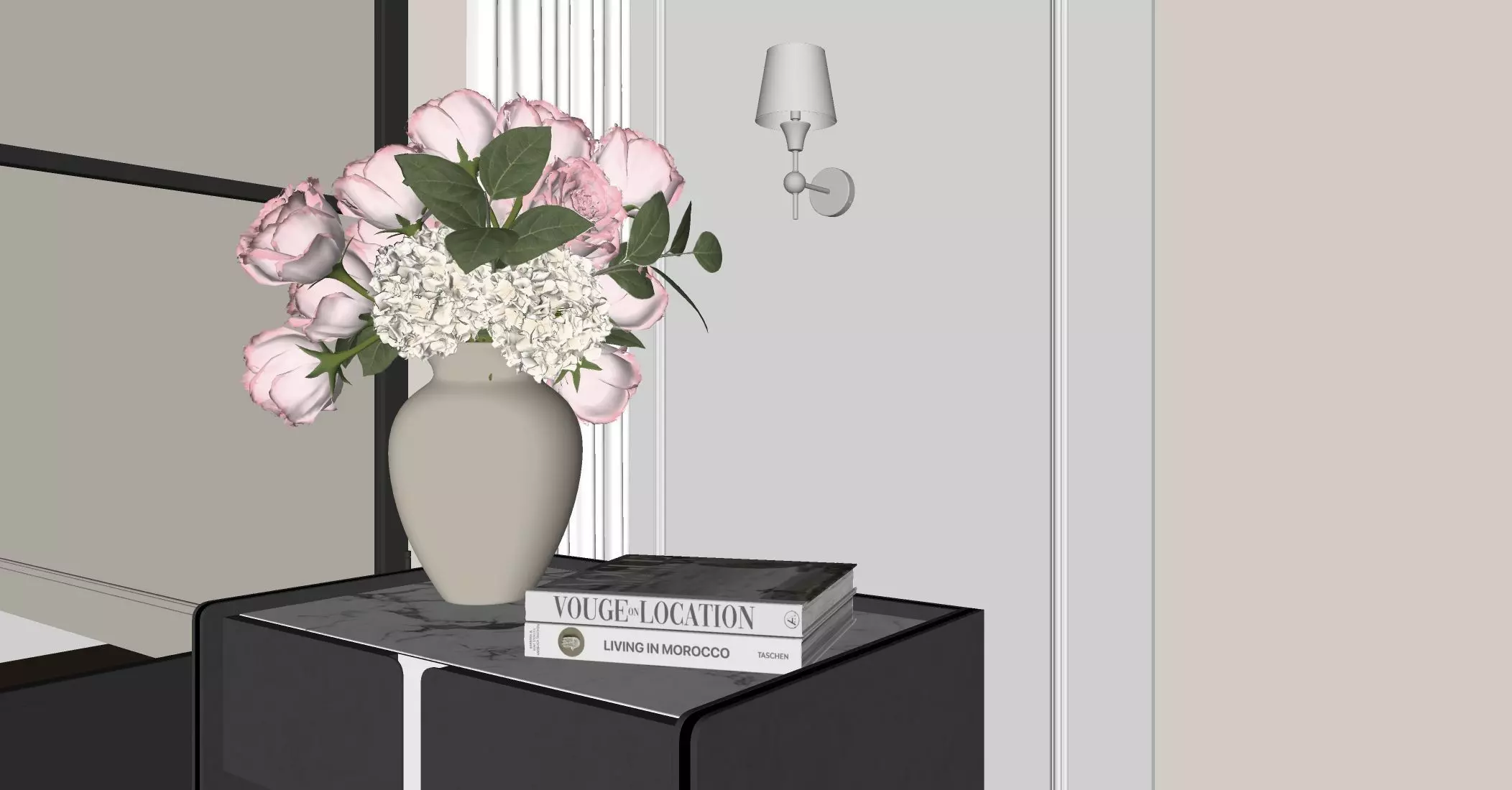 Vase with flower arrangement 3D model_3