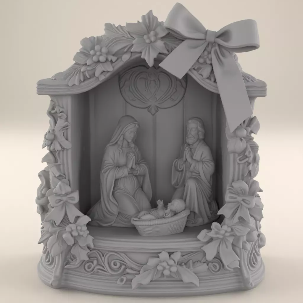 Holy Family Nativity Scene Christmas 3D Print STL 3D print model_6