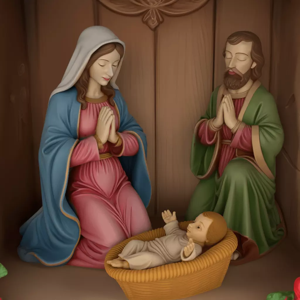 Holy Family Nativity Scene Christmas 3D Print STL 3D print model_3