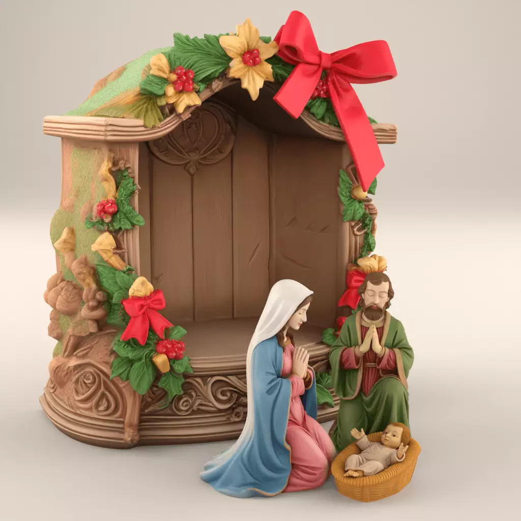 Holy Family Nativity Scene Christmas 3D Print STL 3D print model_5